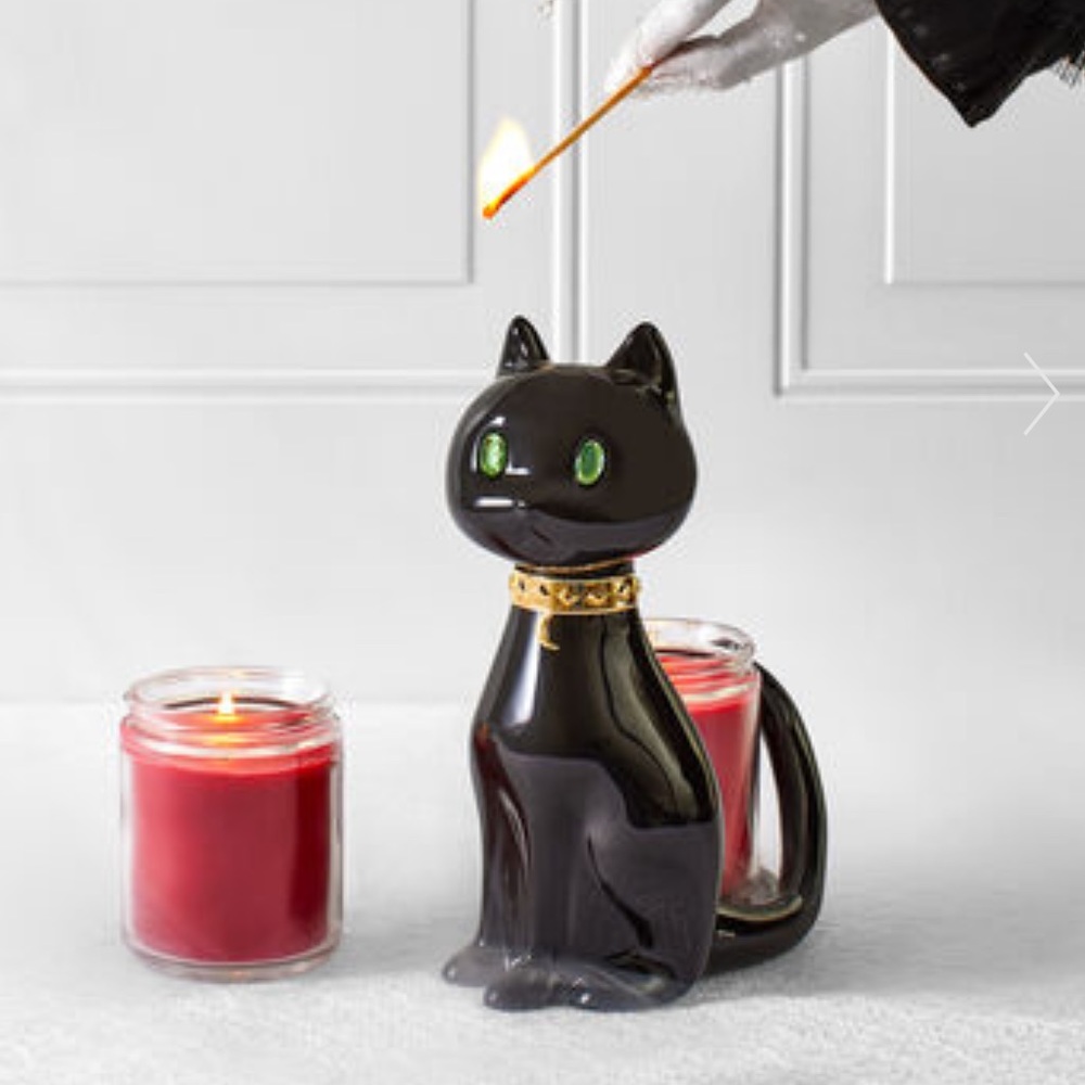 NEW 2022 Bath and Body Works Halloween Black Cat Candle Holder